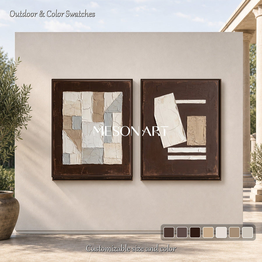 Earthen Geometry Diptych #TX673