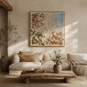 "Petal Harmony" – Cream Floral Textured Abstract Painting