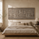 "Organic Gridwork" – Wabi-Sabi Earth Tone Abstract Textured Relief Painting
