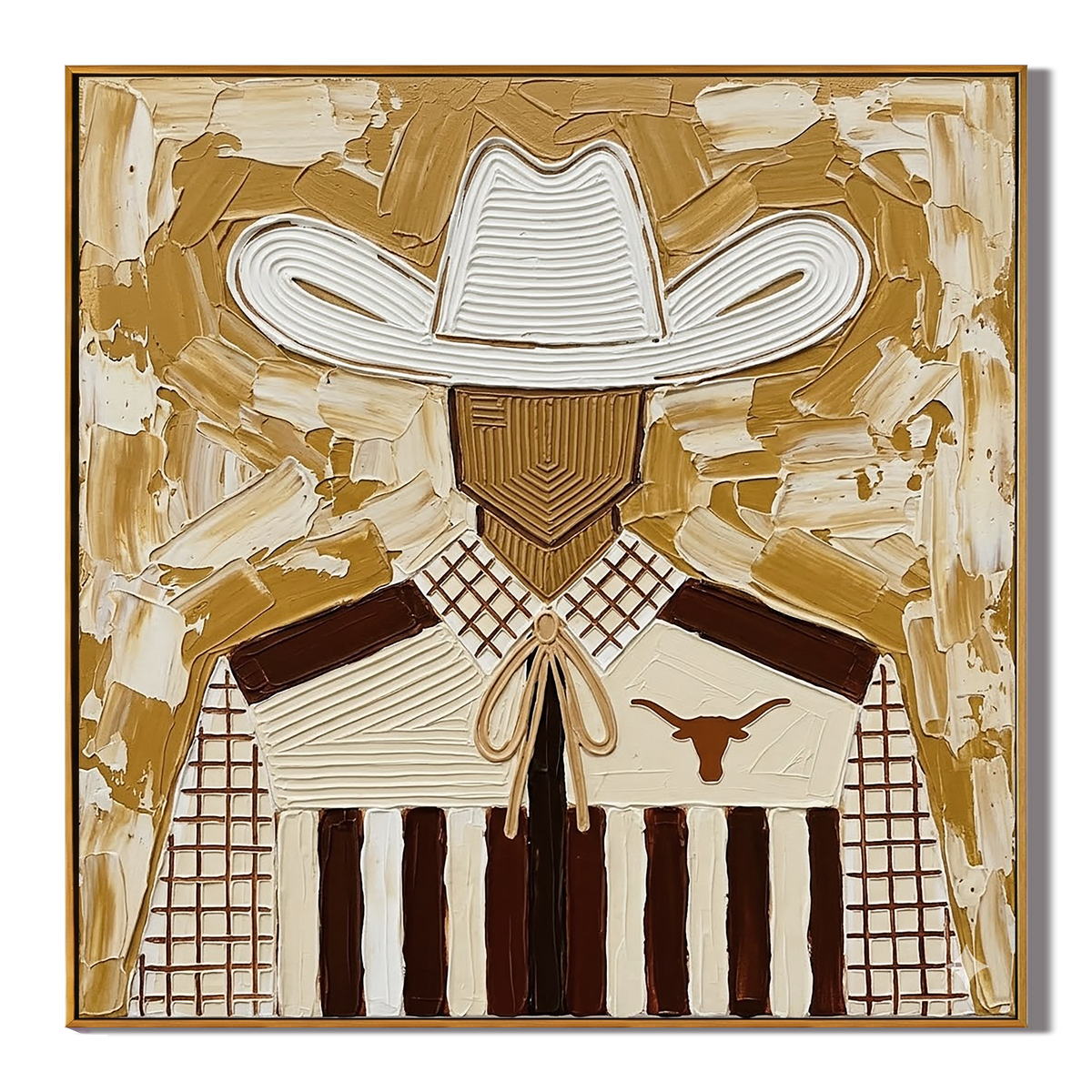 "Western Icon" – Vintage Cowboy Textured Oil Painting