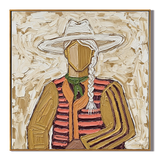 "Braided Cowgirl" – Vintage Western Woman Textured Oil Painting