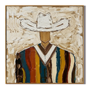 "Frontier Stripes" – Vintage Western Cowboy Textured Oil Painting