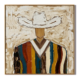 "Frontier Stripes" – Vintage Western Cowboy Textured Oil Painting
