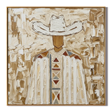 "Desert Sentinel" – Western Cowboy Textured Oil Painting in Warm Earth Tones