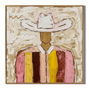 "Rose Frontier" – Vintage Western Cowboy Textured Oil Painting