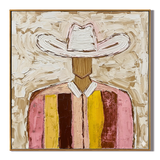 "Rose Frontier" – Vintage Western Cowboy Textured Oil Painting