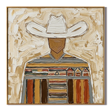 "Ranch Herald" – Vintage Western Cowboy Textured Oil Painting