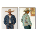 “Frontier Silence” – Western Cowboy Portrait Oil Painting Set