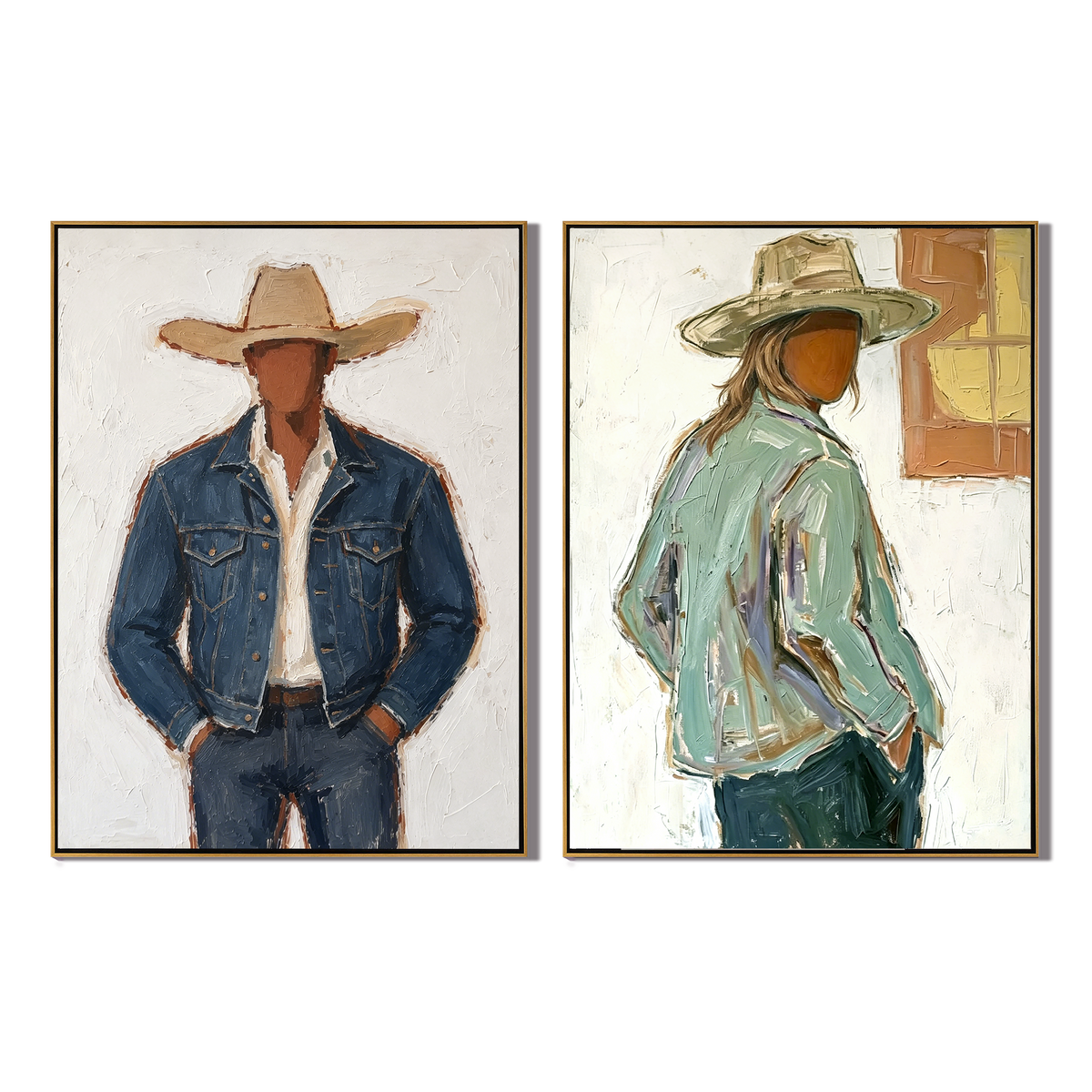 “Frontier Silence” – Western Cowboy Portrait Oil Painting Set