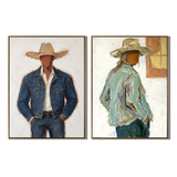“Frontier Silence” – Western Cowboy Portrait Oil Painting Set