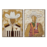 “Prairie Spirits” – Textured Southwestern Cowboy Oil Painting Set