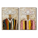 “Striped Frontier” – Colorful Western Cowboy Oil Painting Set