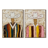 “Striped Frontier” – Colorful Western Cowboy Oil Painting Set