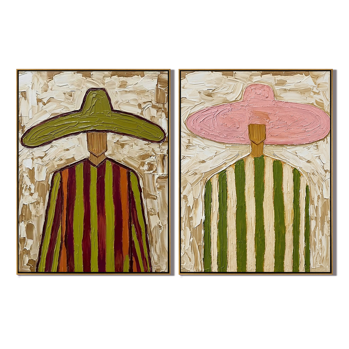 “Fiesta Horizon” – Textured Sombrero Folk Art Oil Painting Set