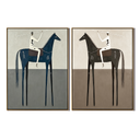 “Silent Riders” – Minimalist Equestrian Oil Painting Set