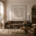 "Rectangular Negative Space"—A Wabi-Sabi Textured Acrylic Painting in Beige and Off-White