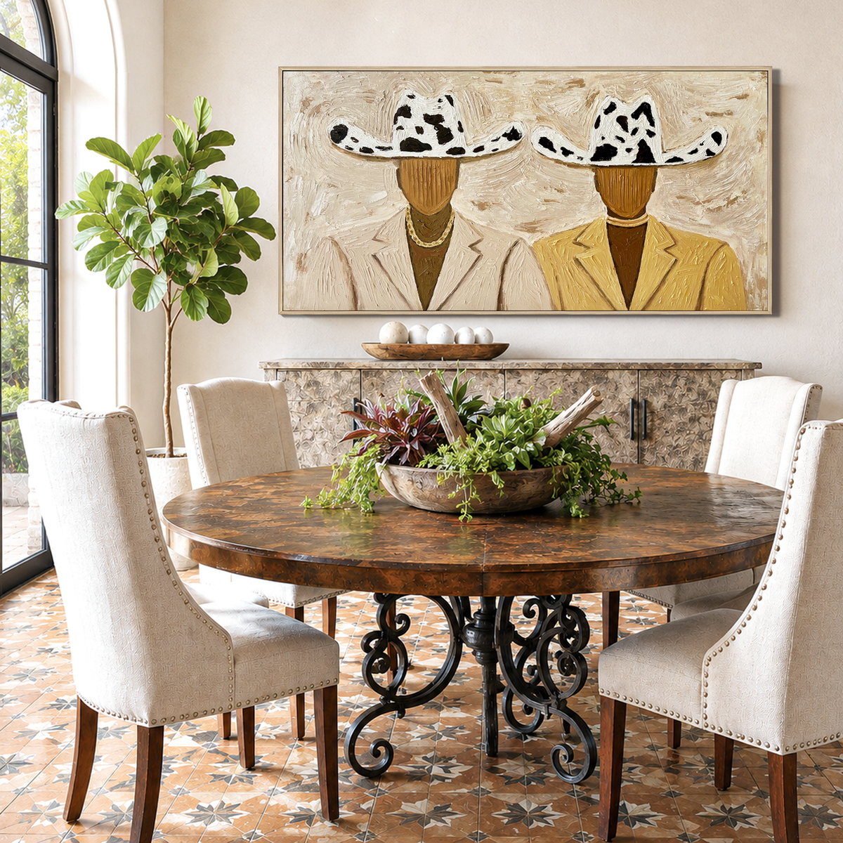 “Ranch Brothers” – Western Cowboy Impasto Oil Painting