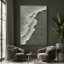 "Coastal Echoes" – Textured Ocean Shoreline Abstract Painting
