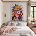 "Garden Sonata" – Colorful Impasto Floral Oil Painting
