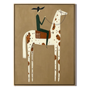“Lone Rider’s Grace” – Minimalist Western Spotted Horse Oil Painting