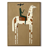 “Lone Rider’s Grace” – Minimalist Western Spotted Horse Oil Painting