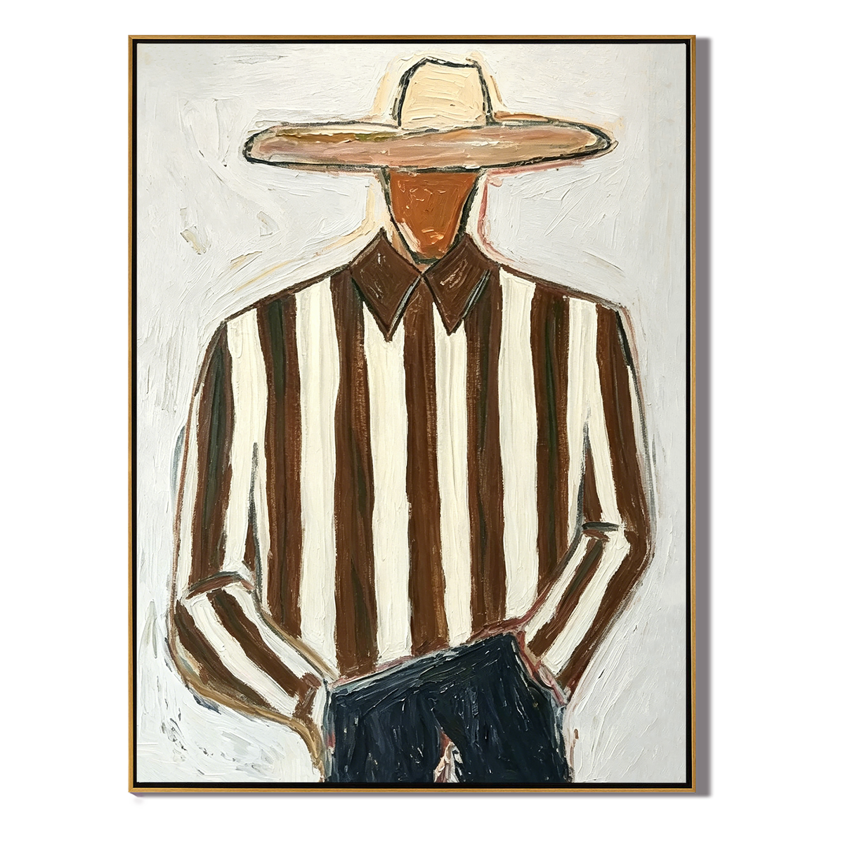 “Quiet Wrangler” – Modern Western Cowboy Portrait Oil Painting