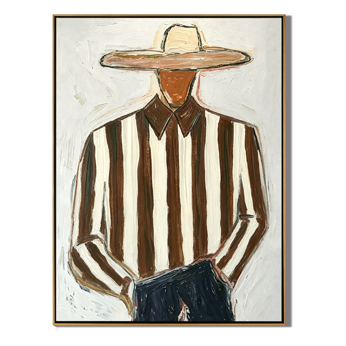 “Quiet Wrangler” – Modern Western Cowboy Portrait Oil Painting