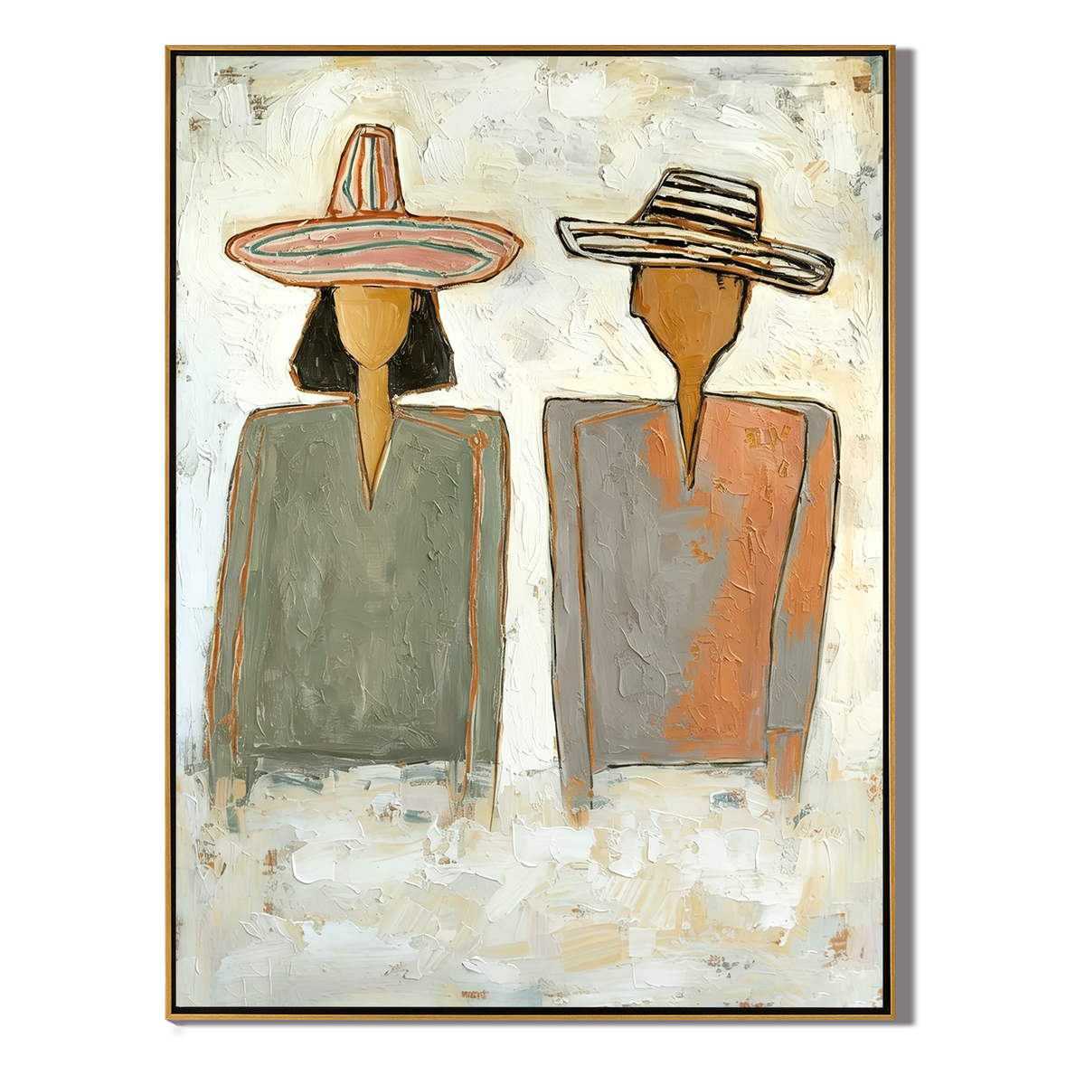 “Desert Companions” – Modern Western Couple Portrait Oil Painting