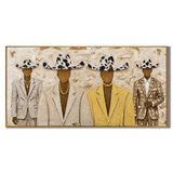 “The Gilded Ranchmen” – Western Cowboy Suit Impasto Oil Painting