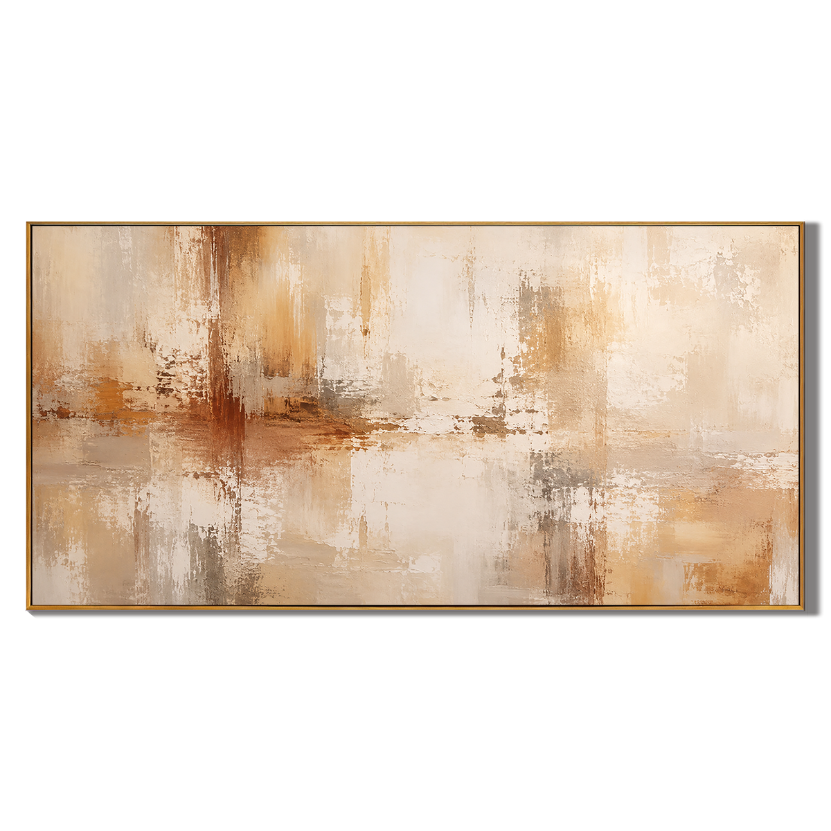 “Aged Radiance” – Warm Neutral Wabi Sabi Abstract Oil Painting