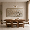 "Windswept Serenity" – Wabi-Sabi Neutral Textured Tree Oil Painting
