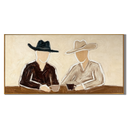“Coffee at Sundown” – Minimal Western Cowboy Impasto Oil Painting