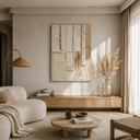 "Timeless Sanctuary" – Wabi-Sabi Off-White Textured Abstract Relief Painting