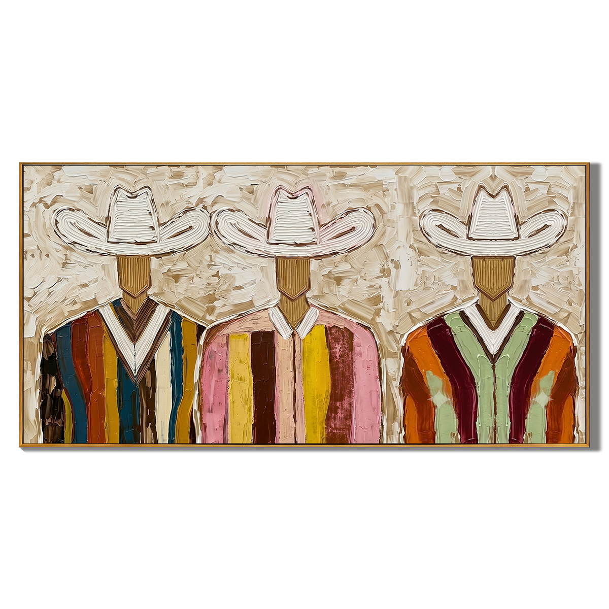 “Desert Fellowship” – Colorful Western Cowboy Impasto Oil Painting