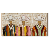 “Desert Fellowship” – Colorful Western Cowboy Impasto Oil Painting