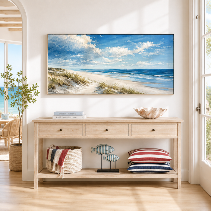 "Breezy Shoreline" – Impressionist Coastal Beach Landscape Painting