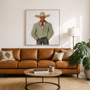 “Dust Trail Gentleman” – Vintage Western Cowboy Portrait Oil Painting