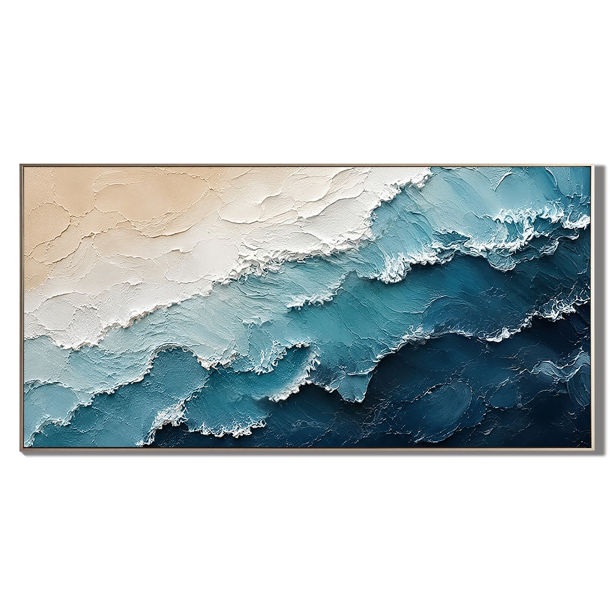 "Tide of Serenity" – Textured Ocean Wave Coastal Abstract Painting