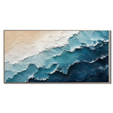 "Tide of Serenity" – Textured Ocean Wave Coastal Abstract Painting