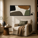 "The Taste of Nature"—A Horizontal Abstract Acrylic Painting in Wabi-Sabi Earth Tones