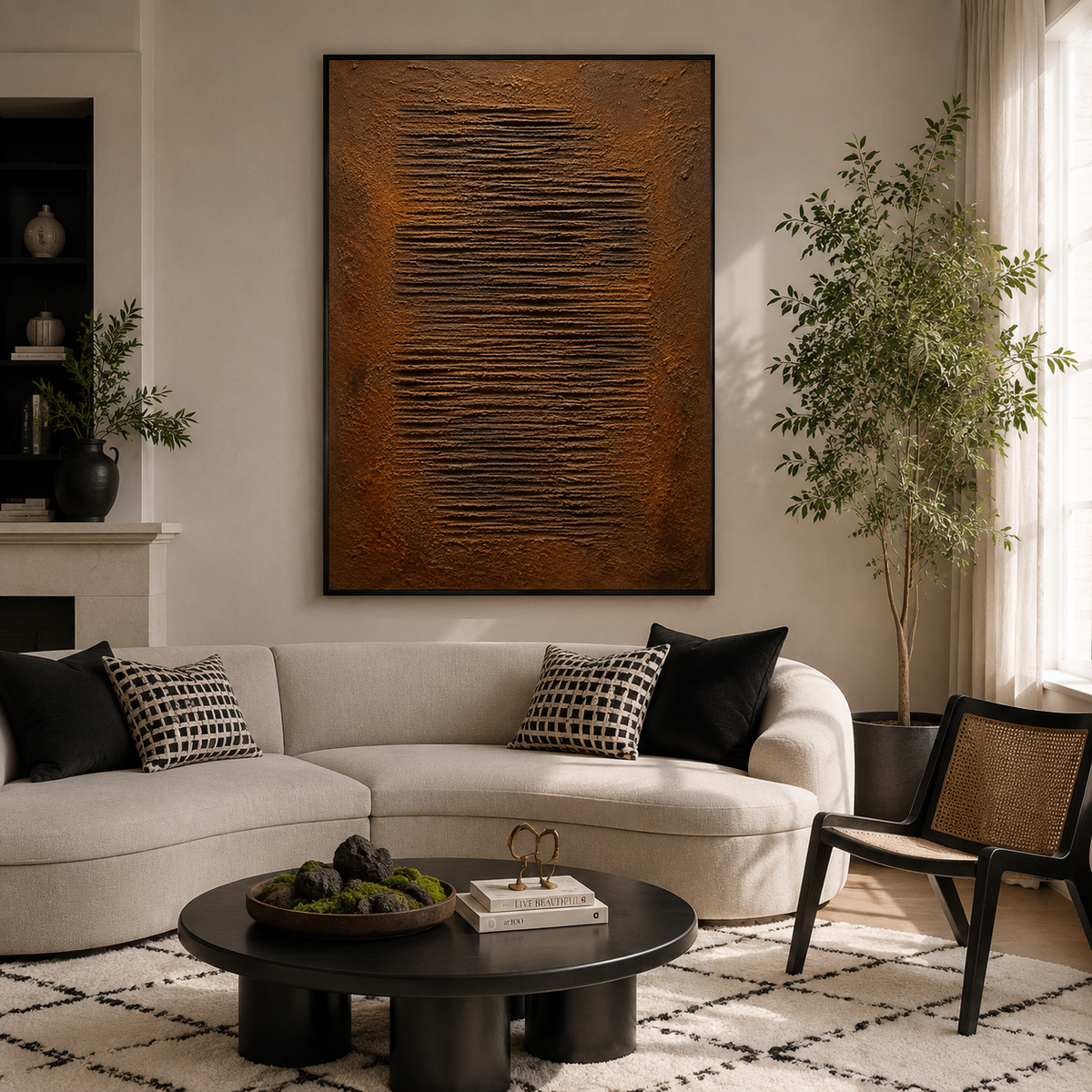 "Traces of Time" – Wabi-Sabi Earth Tone Heavy Textured Abstract Oil Painting