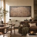 "Strata of Memory" – Wabi-Sabi Earth Tone Horizontal Heavy Textured Painting