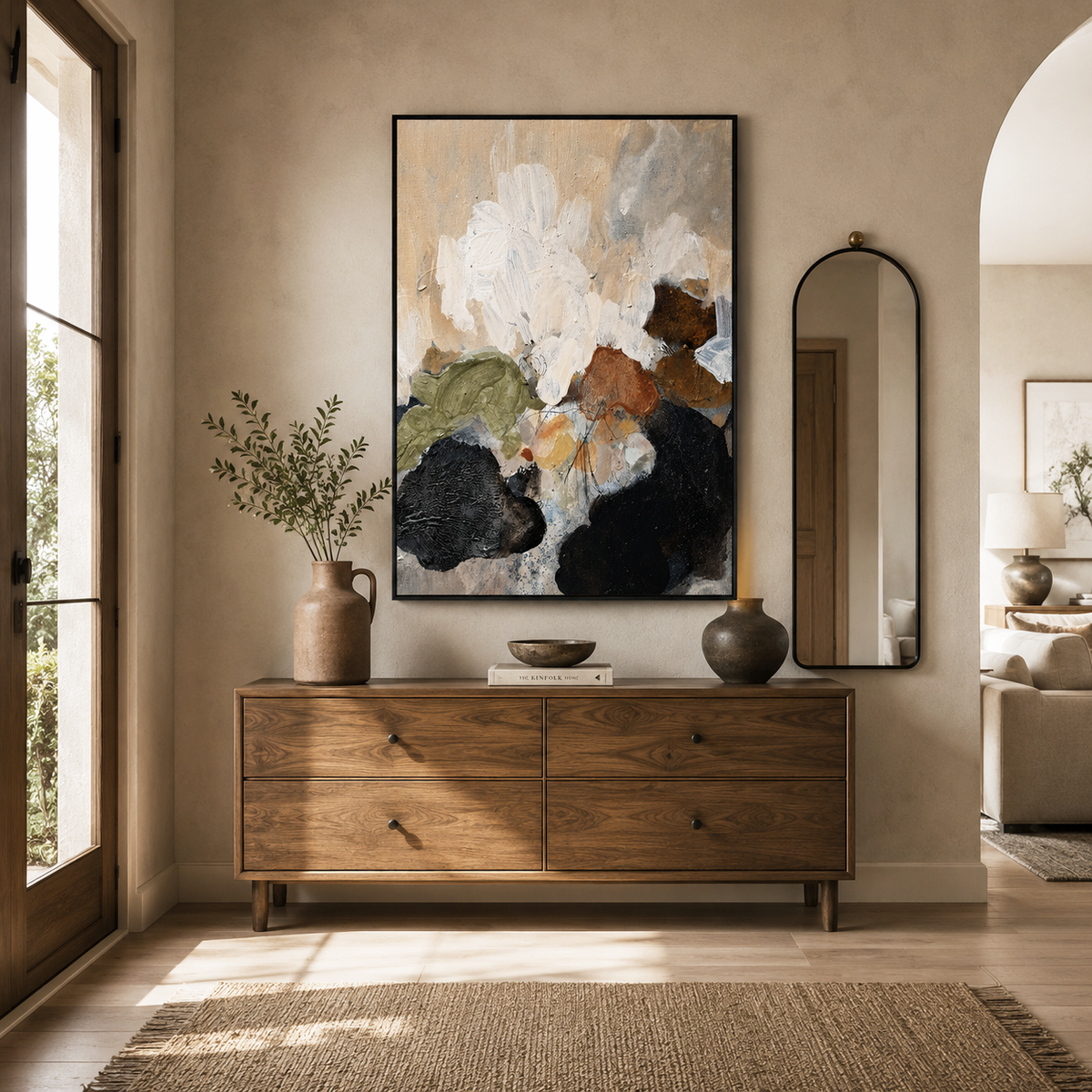 "Chaotic thoughts" – Wabi-Sabi Earth Tone Abstract Textured Acrylic Painting