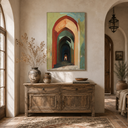 "Portal of Solitude" – Architectural Archway Terracotta Oil Painting
