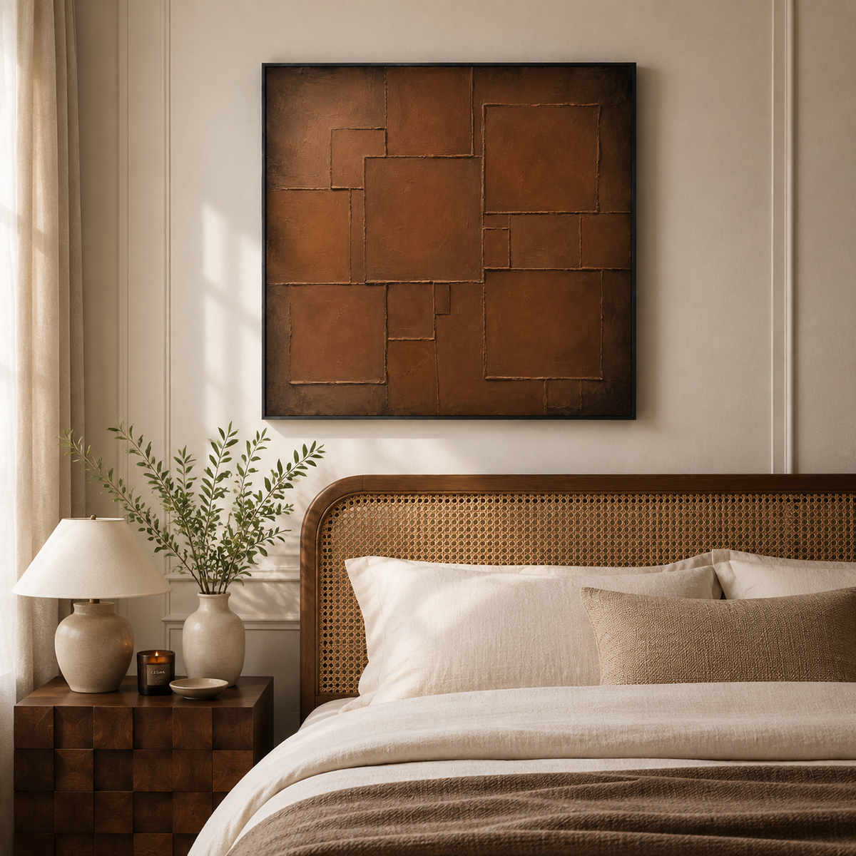 "Terranean Form" – Wabi-Sabi Earth Tone Textured Abstract Acrylic Painting