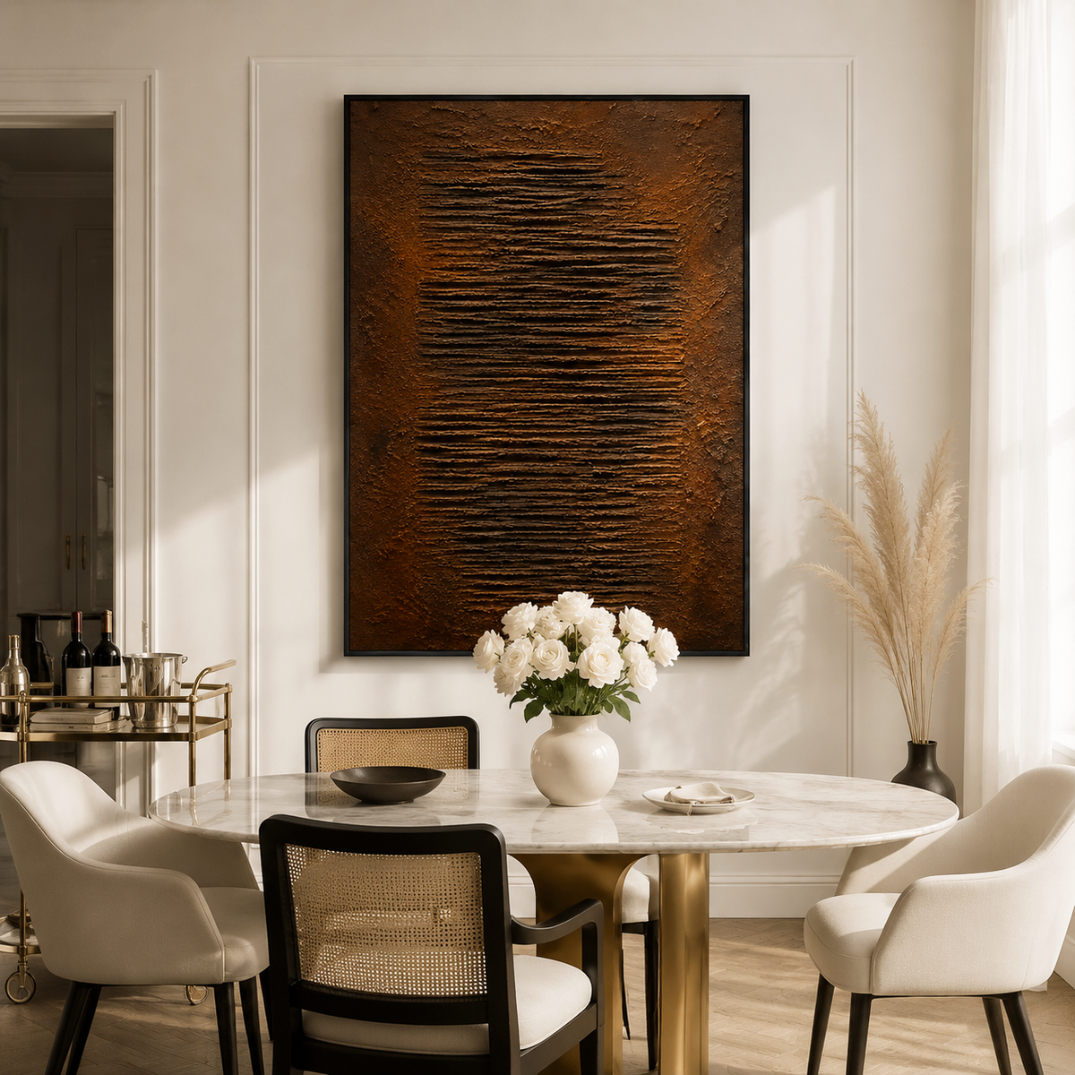 "Traces of Time" – Wabi-Sabi Earth Tone Heavy Textured Abstract Oil Painting