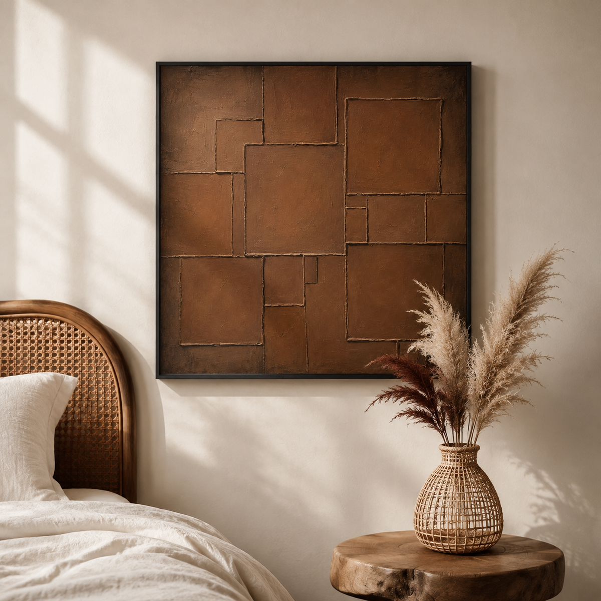"Terranean Form" – Wabi-Sabi Earth Tone Textured Abstract Acrylic Painting