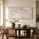 "Unspoken Rythms" – Wabi-Sabi Cream & Black Minimalist Abstract Canvas