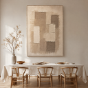 "Tranquil Horizon" – Wabi-Sabi Taupe Earth Tone Impasto Acrylic Painting