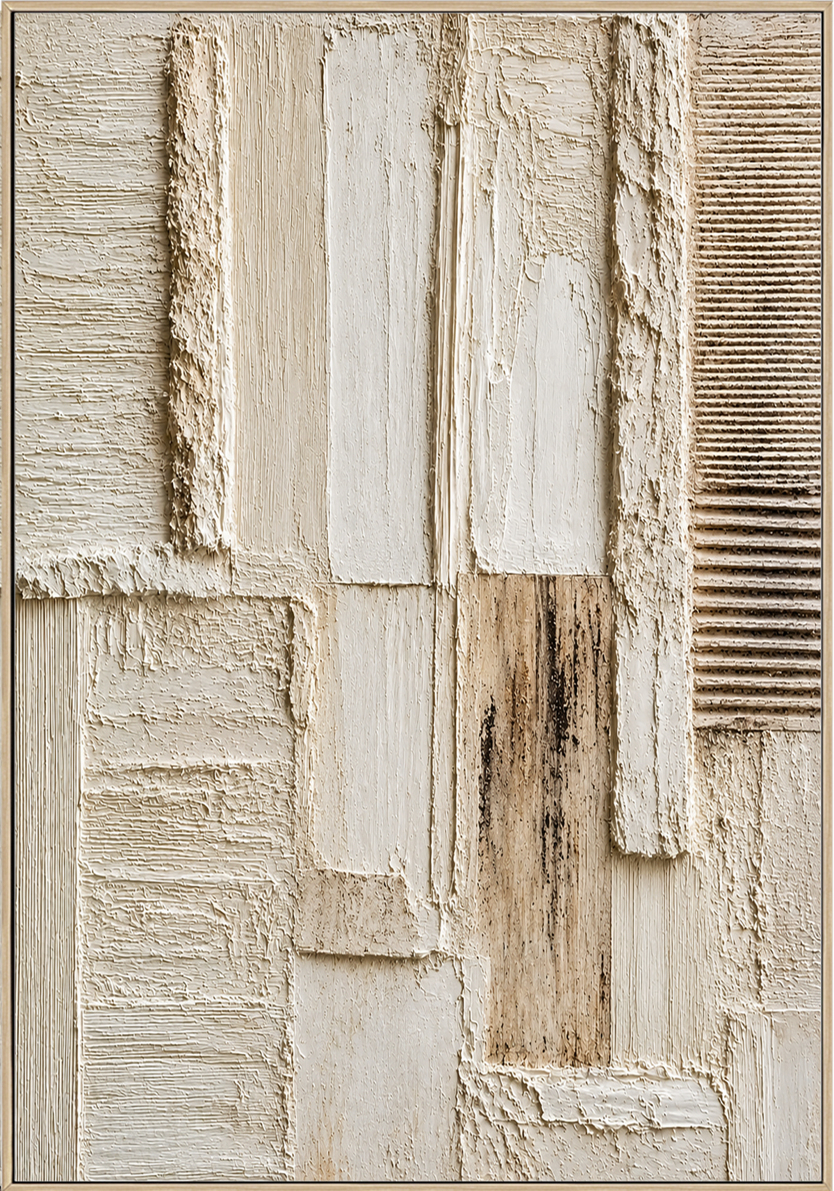 "Timeless Sanctuary" – Wabi-Sabi Off-White Textured Abstract Relief Painting